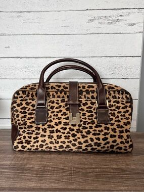 Lambertson Truex Leopard Print Top-Handle Women’s Doctors Boston Bag